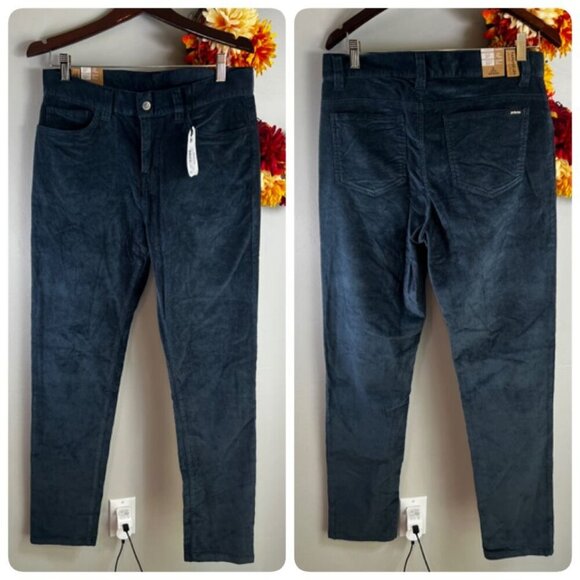 prAna Mens Campfire Corduroy Pant Slim Fit 38"W/32" in Stormy Night - Picture 1 of 8